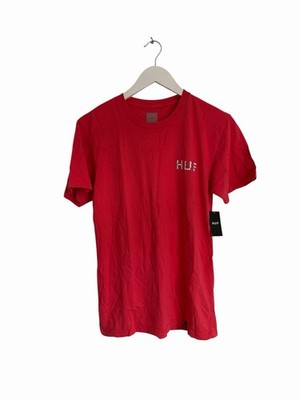 Huf Boner klassisches T-Shirt rot Grafik hinten UVP 40£ Größe S Skater
