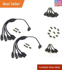 2 pcs Black 4 Pins LED Splitter Cable LED Strip Connector 4 Way Splitter Y Sp...