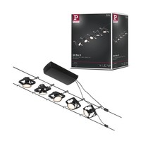 Corduo Seilsystem Mac II Basisset GU5,3 Max. 5X10W 230/12V Schwarz Matt, Chrom