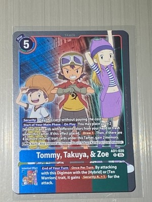 Digimon Card Game Tommy, Takuya, & Zoe Rare Advanced Digimon Generation AD1-020