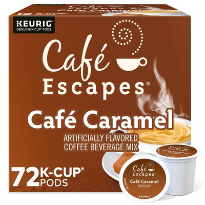 #ad Cafe Escapes Cafe Caramel Keurig K Cup Pod 72 Count $33.99