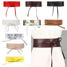 Fashion Bowknot Simple Wrap Luxury Wide Waist Band Leather Belt Corset Waistband