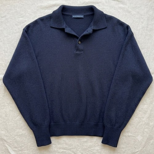 Brandy Melville Polo Sweater Womens One Size Navy Blue Wool Blend Oversized