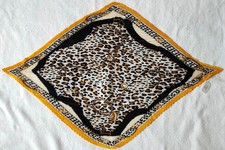 Luxury Rhombus Wrinkled SilkScarf,Cheetah Print Patterned,60cmx60cmx70cm