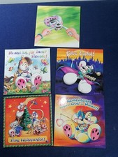 5x Diddl Postkarten K&auml;sebaltt 2004 Nr. 8, 9, 10, 11, 12  sehr selten