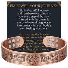 Copper Magnetic Bracelet for Men, 3800 Gauss Adjustable Cuff Jewelry