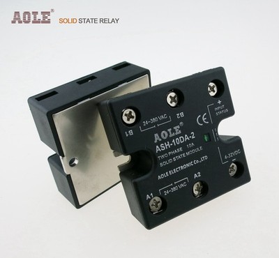 1pcs ASH-10DA-2 10A two-phase solid-state relay 4-32VDC controls 24-380VAC. #pk