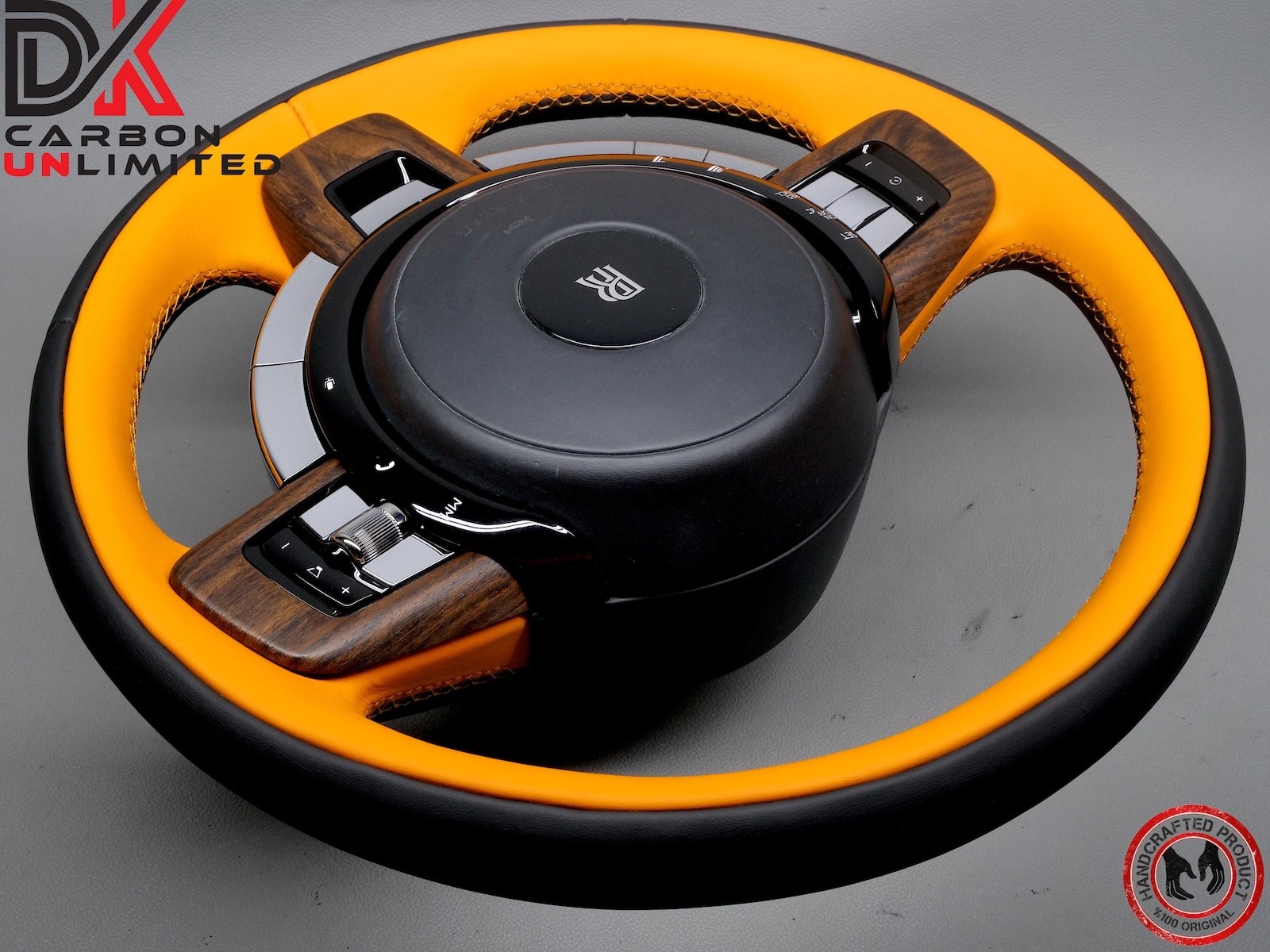 Rolls Royce Cullinan Thick Rimmed Two Tone Black Mandarin Stitch Steering Wheel