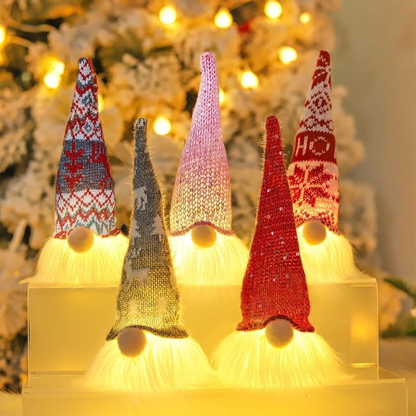 Weihnachtsdeko Wichtel Figuren Beleuchtet Innen Weihnachtswichtel Deko 5 StüCk-image