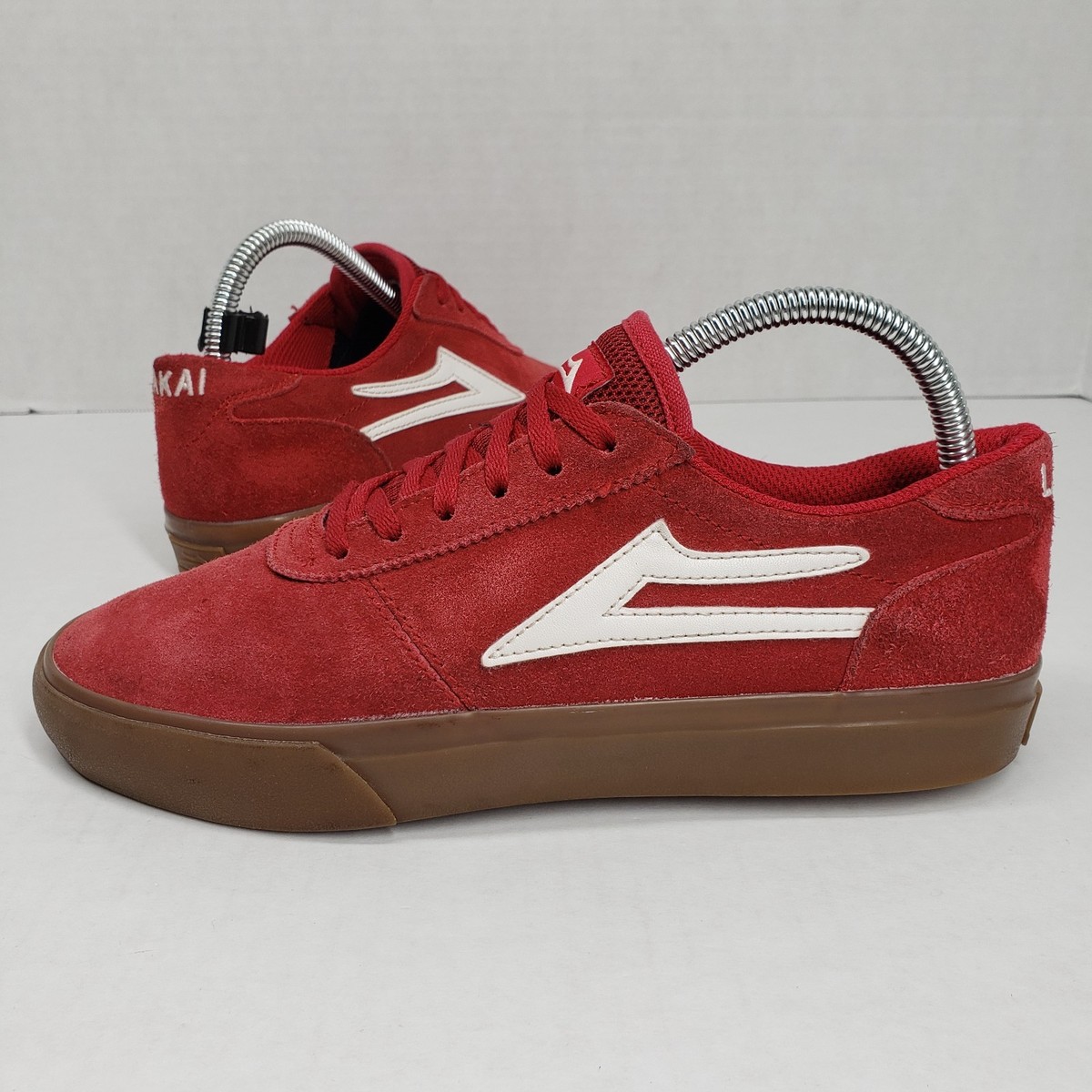 Lakai Manchester Skate Shoes Mens 6 Red Gum Sole Suede Skateboarding  Distressed | eBay