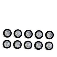 10Pcs Dual Color 3/4" Round LED Marker Light Amber to White Amber/White