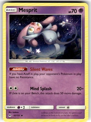 Mesprit 42/131 Uncommon Forbidden Light Pokemon LP