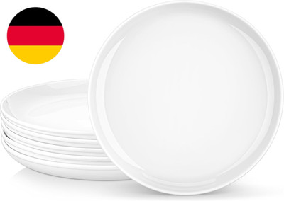 MALACASA, Serie REG, 10,5'' Teller Set 6 Personen, Cremeweiße Porzellan Speisetel