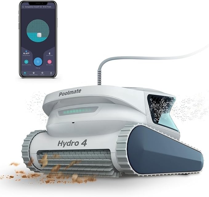 Poolmate Hydro 4 Robotic Pool Cleaner for All Pool Types Cleans Walls & Waterline