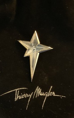 Thierry Mugler  Pendant Galactic Star Ice Blue W/ Silver Tone Signed