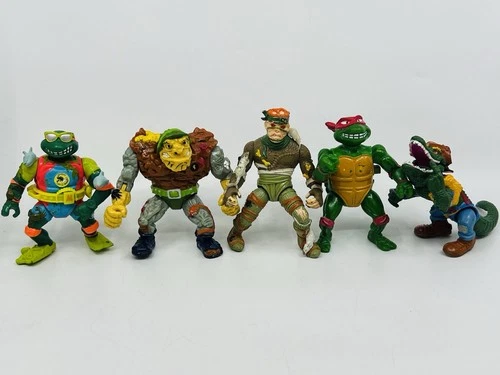 Lot of 5 Vintage Teenage Mutant Ninja Turtles Action Figures