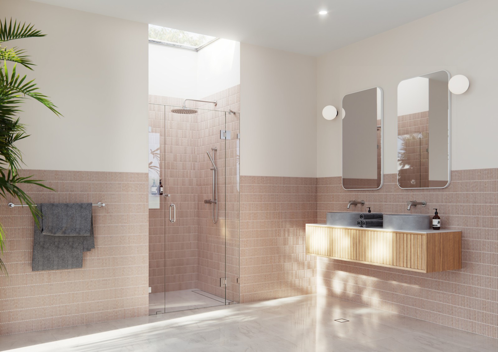 Stellar 78H x 44.75W Nickel Glass Hinged Shower Door GHF-44.75