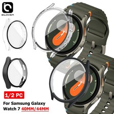 For Samsung Galaxy Watch 7 40MM 44MM Hard Case Glass Screen Protector Full Cover