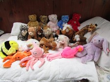 Vintage TY Beanie Baby Beanie Buddy Lot Collection Stuffed Animals 21 Items