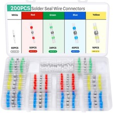 YNZDRWA 200PCS Solder Seal Wire Connectors Kit, Upgraded Heat Shrink Butt Wir...