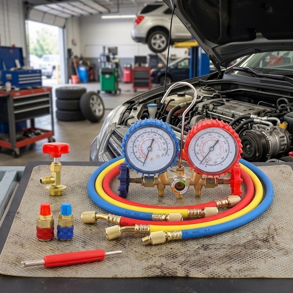 Dual Scale Manifold Gauge Kit for R12 For R22 AC Systems 0.9m Color ...