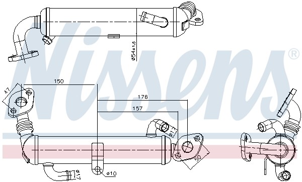 NISSENS-OE 989434-OE Cooler, exhaust gas recirculation for OPEL,VAUXHALL