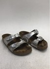 Birkenstock Arizona Metallic Silver Distressed Slide Sandals Women's Size 37 — photo 2