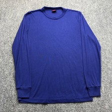Patagonia Capilene Long Sleeve Base Layer Shirt Mens Large Blue Made in USA Vtg