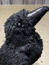 Folkmanis Mini Raven Blackbird Crow 4" Finger Puppet Black Bird Full Body