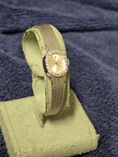 Vintage Ladies Gruen 14 Karat White Gold All Orig. Diamond Bezel Works Fine