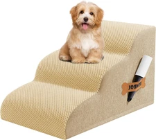 3-Tier Dog Stairs for Bed and Couch - 13.5"H Non-Slip Dog Ramp Extra Wide Steps
