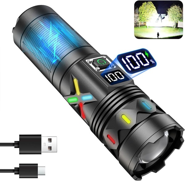 Vastfire Taschenlampe Led Aufladbar 1000000 Lumens, 50W Led Taschenlampe Extrem-image