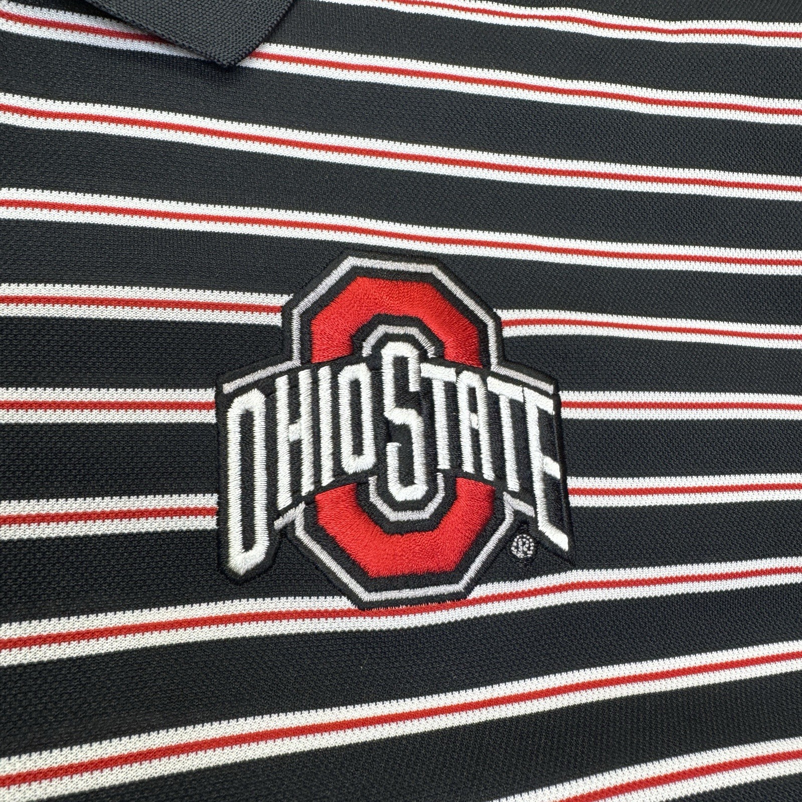 NEW Ohio State Buckeyes Nike Primetime Victory Striped Dri Fit Polo Shirt Sz XL thumbnail 6