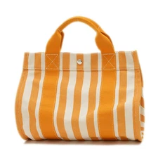 Hermes Cannes Pm Canvas Orange/White Used