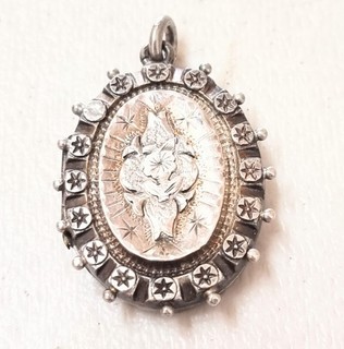 Antique 1896 sterling silver locket small size. Hallmarked