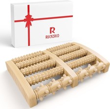 Foot Massager for Plantar Fasciitis Relief - Wooden Massage Roller with Arch S