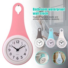 Bathroom Waterproof Wall Clock Modern Design Clear Reading Hanging Clock