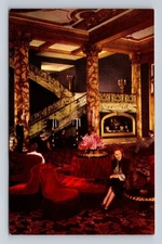 San Francisco CA-California, The Fairmont Hotel Grand Stairs, Vintage Postcard