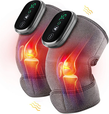 Heated Knee Massager Shoulder Heating Pads Elbow Brace 3 in 1 with Vibration, Co