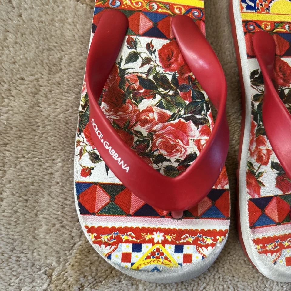САНДАЛИИ DOLCE &GABBANA пляж шлепанцы девочек размер 12,5 100% подлинный - Изображение 2 из 4