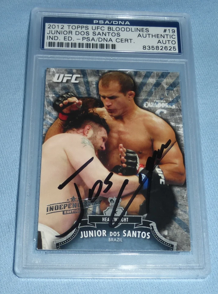 Junior Dos Santos 2012 Topps UFC 2013 Bloodlines Independence Ed cartão PSA assinado - Imagem 4 de 4