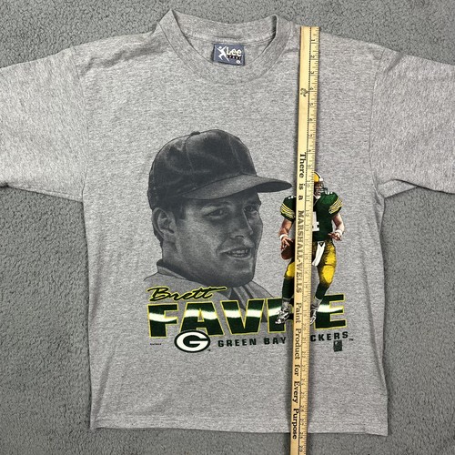VTG 90s Lee Sport Brett Favre #4 Green Bay Packers NFL Grey T-Shirt USA Size L - Imagen 5 de 6