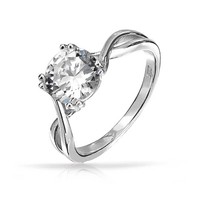 Bling Jewelry Sterling Silver Twist Round 2ct Solitaire Cz Engagement Ring Bling Jewelry Sterling Silver Twist Round 2ct Solitaire Cz Engagement Ring