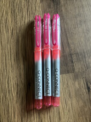 Q Connect BRIGHT VIBRANT Liquid Ink Chisel Highlighter PINK PKT  KF16127 UK