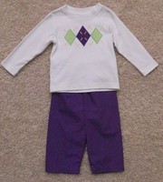 Le' Za Me Boy's 2 Piece Outfit Set Purple Elastic Waist Pants Long Sleeve Tee 2t Le' Za Me Boy's 2 Piece Outfit Set Purple Elastic Waist Pants Long Sleeve Tee 2t