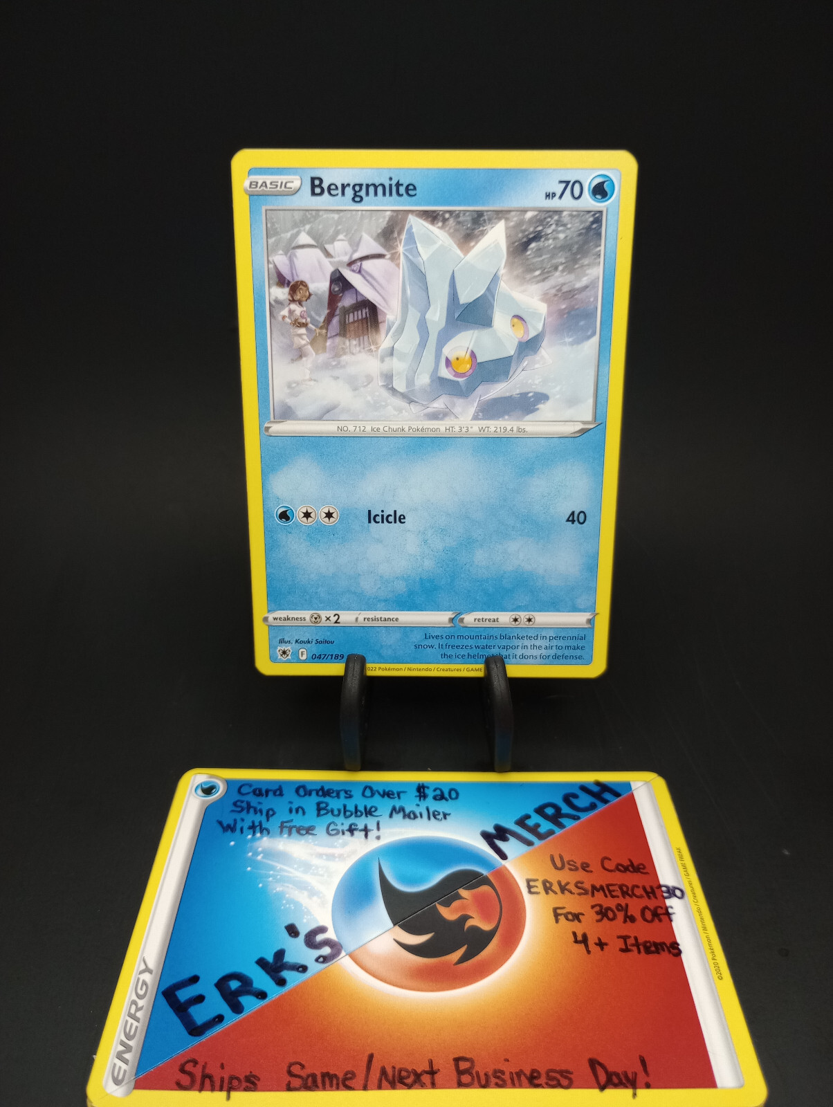 Bergmite 047/189 Astral Radiance Regular Common Pokemon Card 