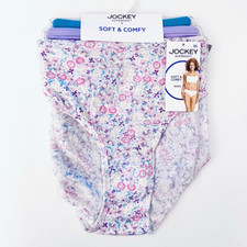NWT 3 Pack Jockey L/7 Supersoft Soft  Comfy Purple, Blue teal Bikini Panty Set