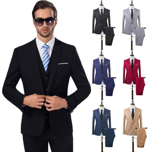 Gentle Men 2-Teiliger Kostüm-Blazer Formel Business Slim Fit Smoking Manteau æ