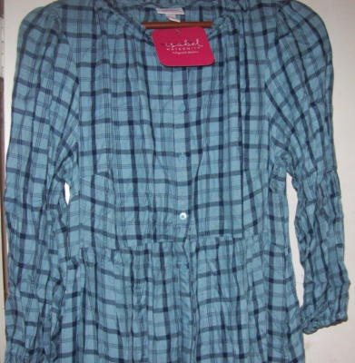 Ingrid & Isabel House Maternity Dress 3/4 Sleeve Modern M Blue Plaid Button  (C33 | eBay