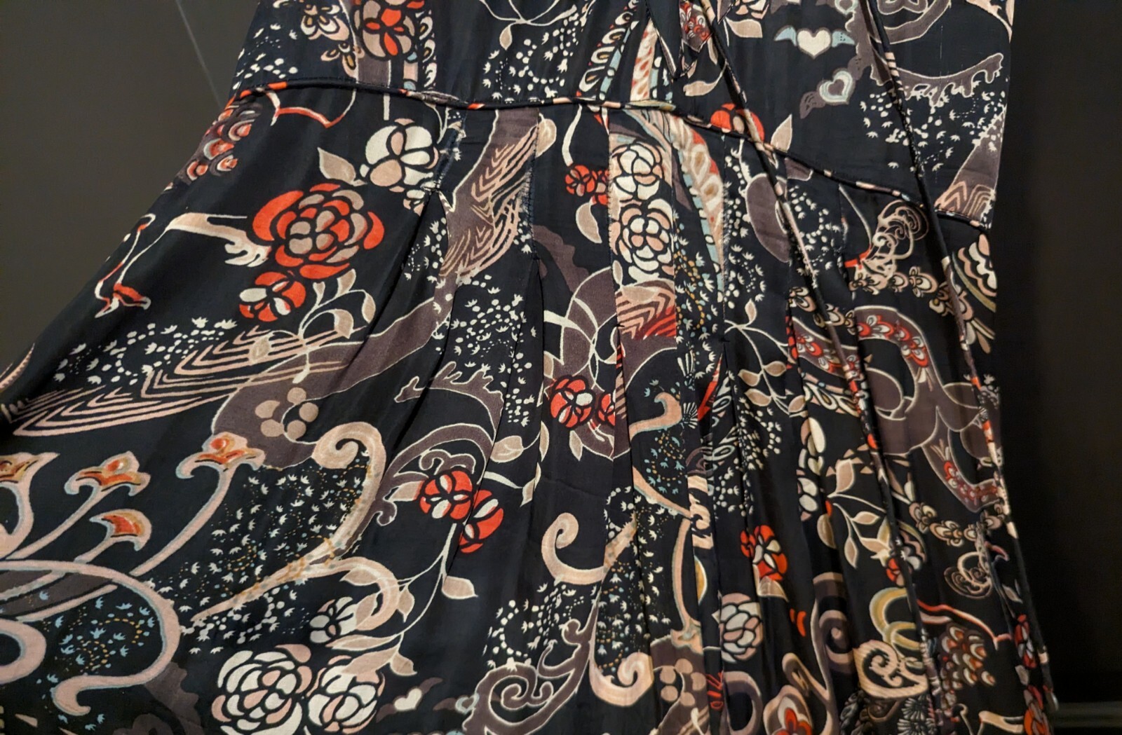 Odd Molly Women's Almost Black Backstage Floral Sleeveless Maxi Dress Size 0